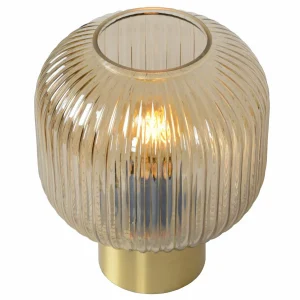 Online Lucide Lampe à poser en verre Maloto, ambre/or, Ø 20 cm, E27