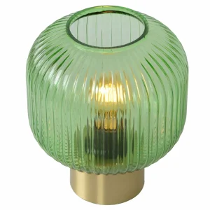 Online Lucide Lampe à poser en verre Maloto, vert/or, Ø 20 cm, E27