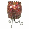 Discount Näve Lampe à poser Enya avec mosaïque de verre rouge