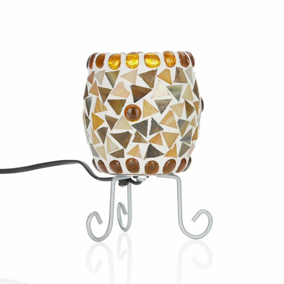 lampe__poser_enya_mosaque_de_verre_crmebrun_0.webp Sale Näve Lampe à poser Enya mosaïque de verre crème-brun