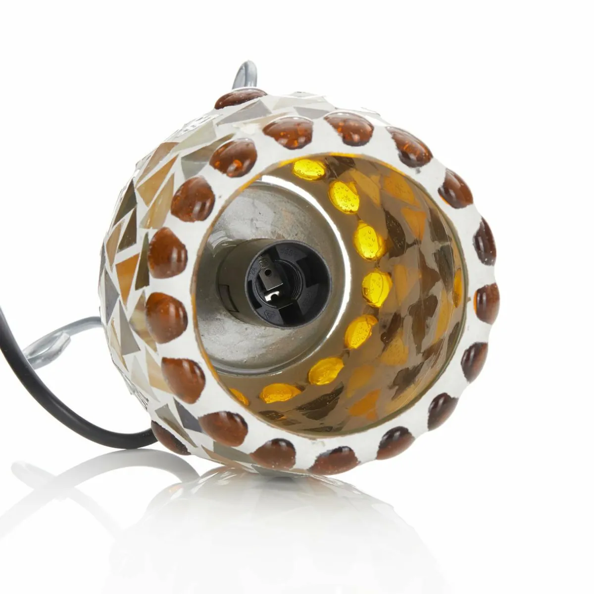 lampe__poser_enya_mosaque_de_verre_crmebrun_2.webp Sale Näve Lampe à poser Enya mosaïque de verre crème-brun