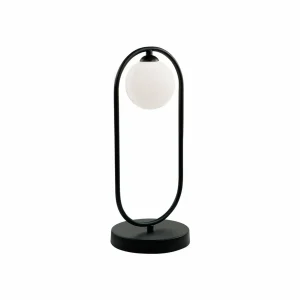 Hot Viokef Lampe à poser Fancy avec abat-jour en verre, noire