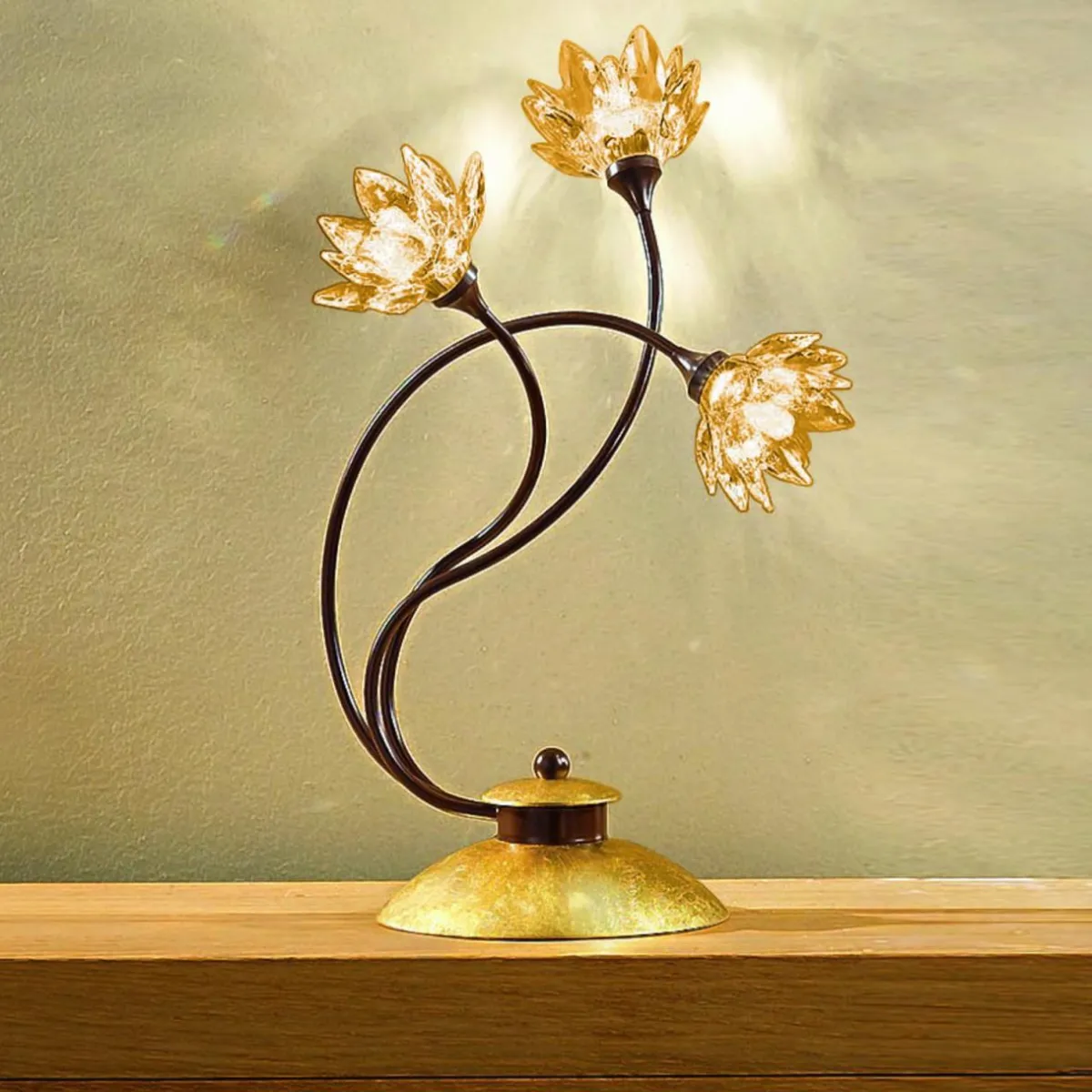 lampe__poser_florale_fiorella_cristal_ambre_0.webp Outlet Kögl Lampe à poser florale FIORELLA cristal ambre