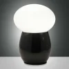 Shop Fabas Luce Lampe à poser Freddy, noir, hauteur 30 cm, verre soufflé, E27
