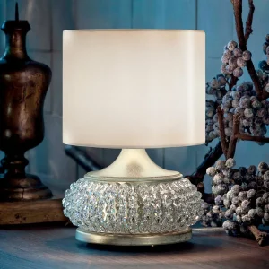 Store Masiero Lampe à poser Galà 22 cm ivoire/or, verre cristal