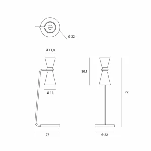 Best miloox by Sforzin Lampe à poser Graal hauteur 77cm