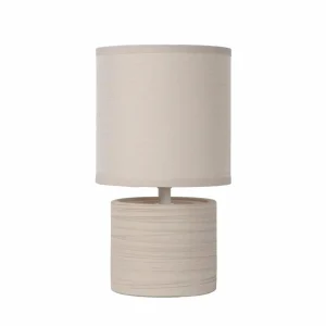 Cheap Lucide Lampe à poser Greasby abat-jour en tissu, beige