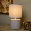 Sale Lucide Lampe à poser Greasby abat-jour en tissu, grise