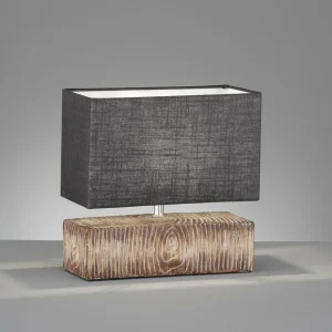 Sale FISCHER & HONSEL Lampe à poser Hauke avec abat-jour en lin 18x13 cm