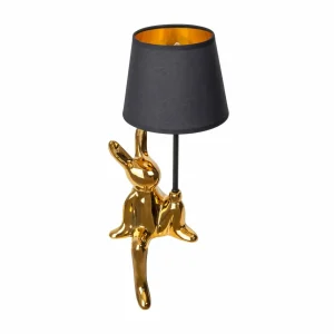 Outlet Näve Lampe à poser Helge, or, hauteur 45 cm, céramique/tissu