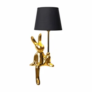 Outlet Näve Lampe à poser Helge, or, hauteur 45 cm, céramique/tissu