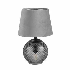New Reality Leuchten Lampe à poser Jonna verre/velours, grise