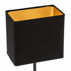 Clearance FH Lighting Lampe à poser Kate, abat-jour tissu, noir/doré