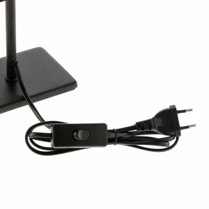 Clearance FH Lighting Lampe à poser Kate, abat-jour tissu, noir/doré
