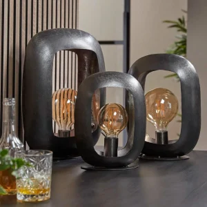 Fashion Zijlstra Lampe à poser Kazumi, noir-nickel/dorée, 30 cm