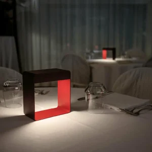 Best Sale Linea Light Lampe à poser LED rechargeable Dama, rouge, aluminium, ABS