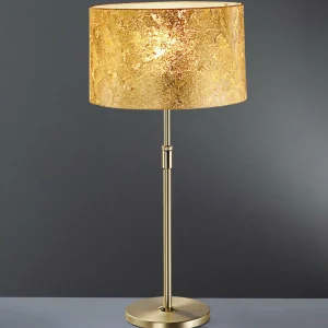 Fashion Hufnagel Lampe à poser Loop feuille d'or 55 - 75 cm de haut
