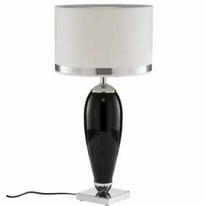 Clearance Argon Lampe à poser Lund blanche et noire, hauteur 60 cm