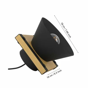 Online EGLO Lampe à poser Maccles en noir avec bois