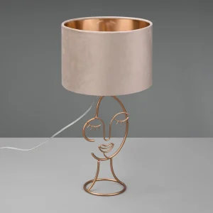 Fashion Reality Leuchten Lampe à poser Mary avec visage, beige/dorée