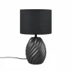 Hot Reality Leuchten Lampe à poser Melva, noir mat, Ø 18 cm, céramique, E14