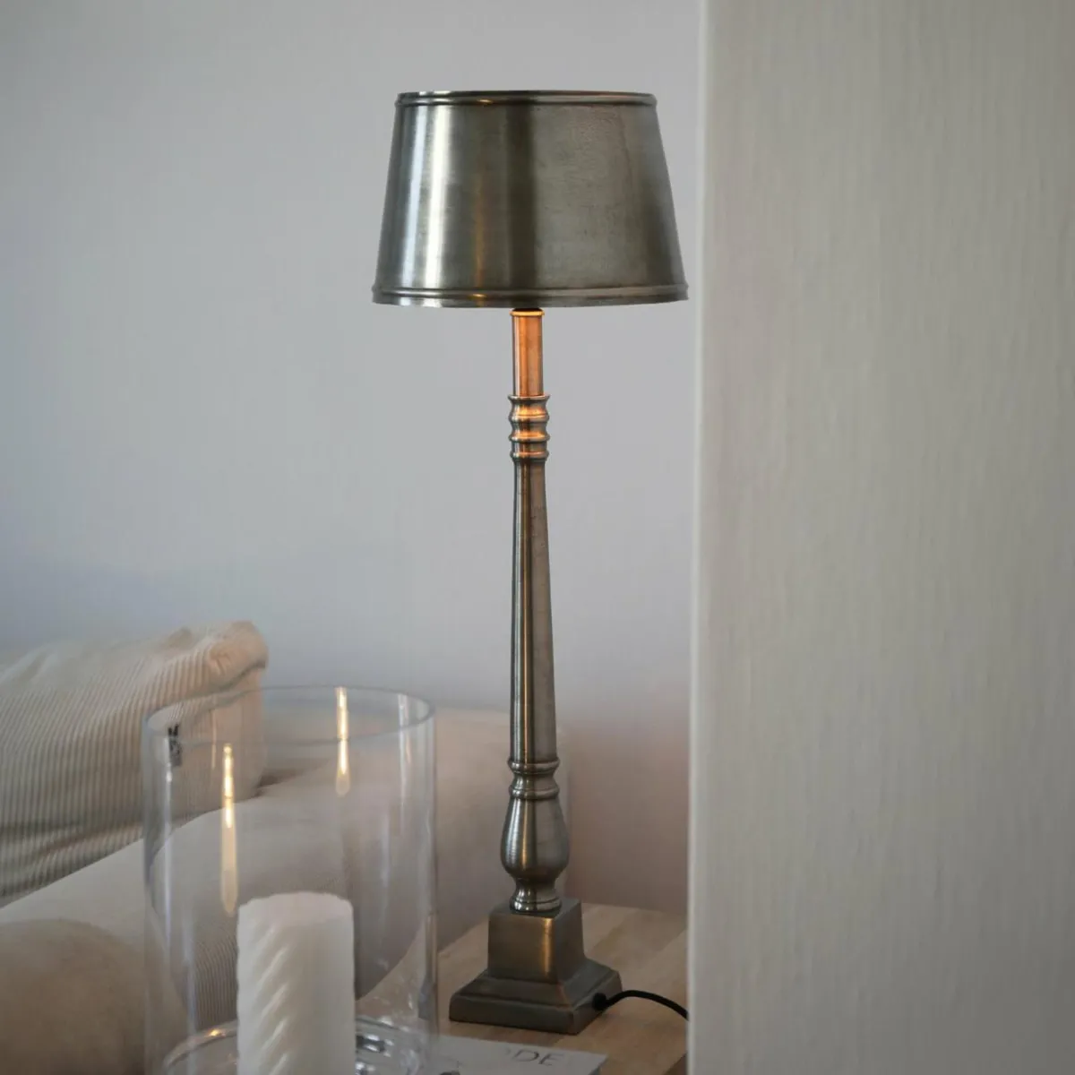 Cheap Markslöjd Lampe à poser Metallo, couleur argent antique, métal, hauteur 66 cm