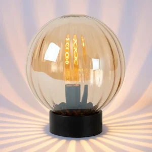 Sale Lucide Lampe à poser Monsaraz, ambre, Ø 25 cm, verre, E27