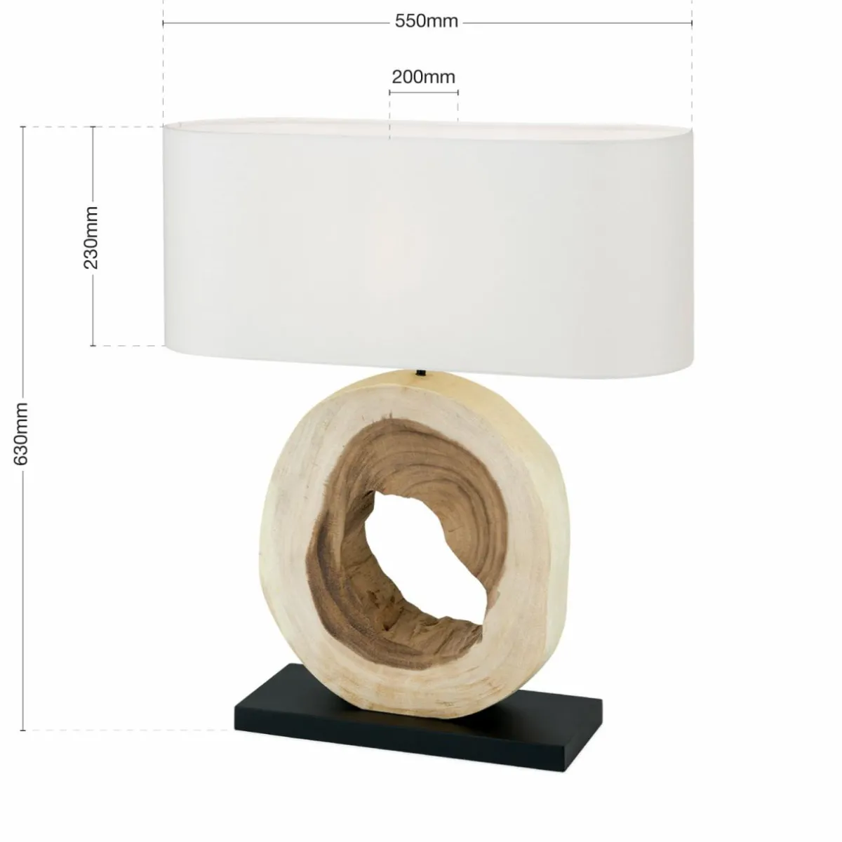 Online ORION Lampe à poser Nathan avec pied en bois décoratif