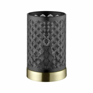 Shop Brilliant Lampe à poser Neolia, hauteur 19 cm, noir/doré, métal