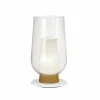 Shop Mantra Iluminación Lampe à poser Nora, blanc-transparent, hauteur 33cm, verre, métal
