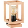 Best Alfa Lampe à poser Pako, forme de cage, cube, bois, 16 x 16 x 25 cm