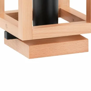 Best Alfa Lampe à poser Pako, forme de cage, cube, bois, 16 x 16 x 25 cm