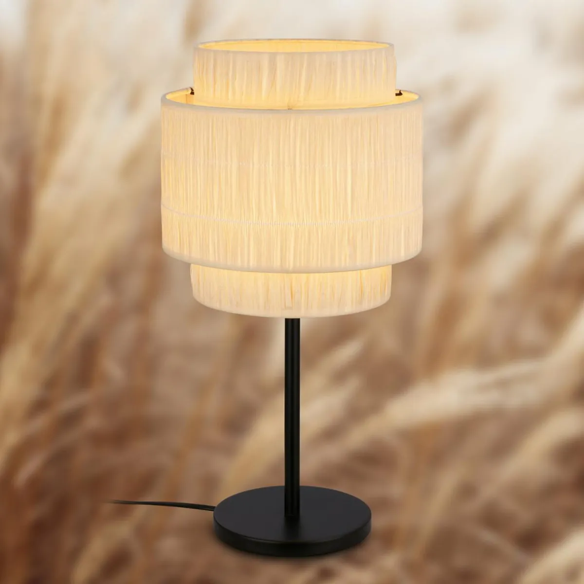 lampe__poser_papper_couleur_naturelle_raphia_hauteur__cm_1.webp Store Briloner Lampe à poser Papper, couleur naturelle, raphia, hauteur 50 cm