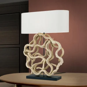 Store ORION Lampe à poser Peggy avec pied en bois décoratif