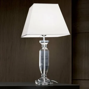 Fashion ORION Lampe à poser Pokal avec cristaux, chromé/blanc
