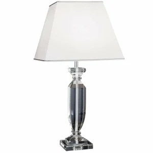 Fashion ORION Lampe à poser Pokal avec cristaux, chromé/blanc
