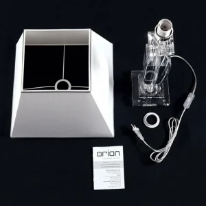 Fashion ORION Lampe à poser Pokal avec cristaux, chromé/blanc