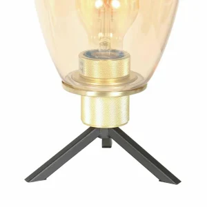 Shop Steinhauer Lampe à poser Reflexion, Ø 15 cm, hauteur 28 cm, verre, couleur laiton