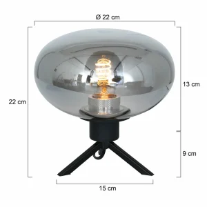 Clearance Steinhauer Lampe à poser Reflexion, Ø 22 cm, noir