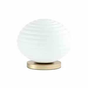Sale Eco-Light Lampe à poser Ripple, doré/opale, Ø 32 cm