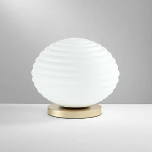 Sale Eco-Light Lampe à poser Ripple, doré/opale, Ø 32 cm