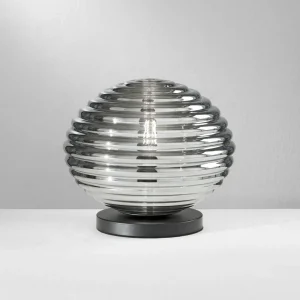 Cheap Eco-Light Lampe à poser Ripple, noir/gris fumée, Ø 32 cm