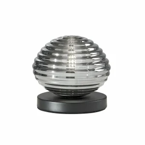 Cheap Eco-Light Lampe à poser Ripple, noir/gris fumée, Ø 18 cm