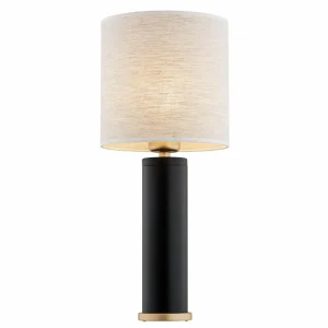 Best Sale Argon Lampe à poser Romina abat-jour en lin, pied noir