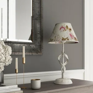 Fashion Lamkur Lampe à poser Sara avec abat-jour motif floral