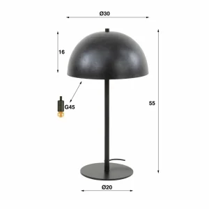 Online Zijlstra Lampe à poser Sicari en métal, couleur charbon