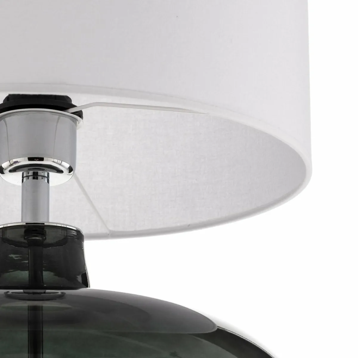 lampe__poser_skien_abatjour_blanc_pied_gris_fum_2.webp Sale Argon Lampe à poser Skien abat-jour blanc pied gris fumé