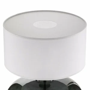 Sale Argon Lampe à poser Skien abat-jour blanc pied gris fumé