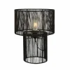 Shop Markslöjd Lampe à poser Soga, noir, jute, hauteur 40 cm