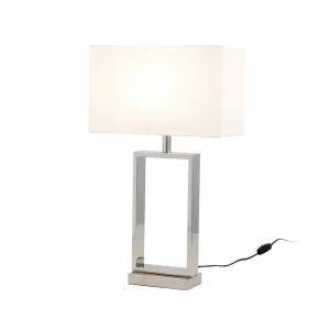 Flash Sale Holländer Lampe à poser Sprazzo, pied argenté, tissu blanc